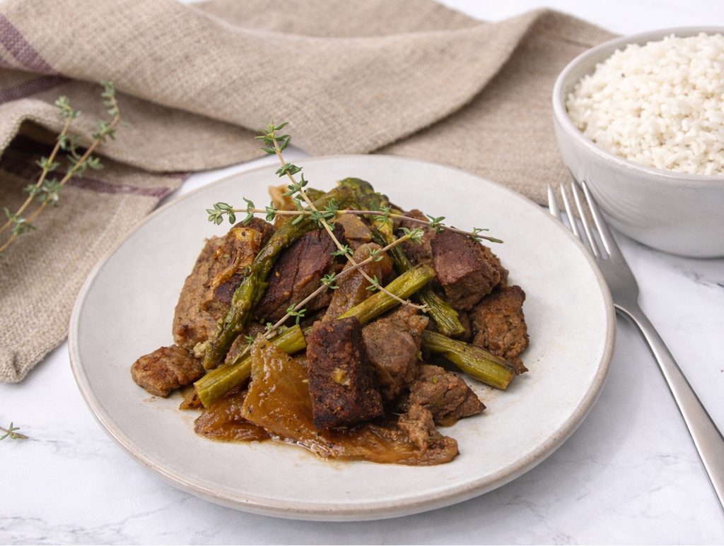 Steak Asparagus & Onion Stir fry