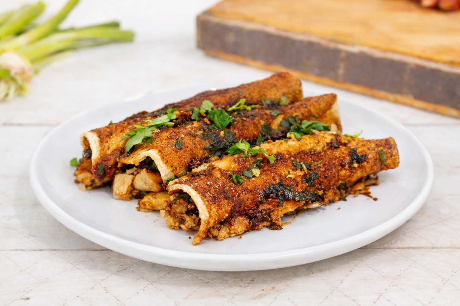 Plant Based Sweet Potato & Black Bean Enchiladas