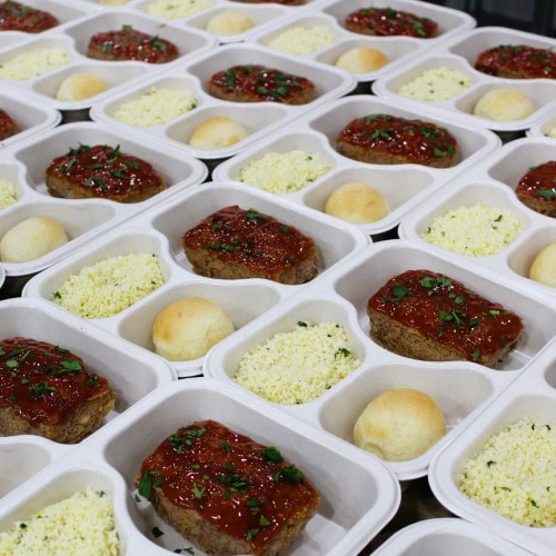 Turkey Meatloaf with Mashed Potatoes & Green Beans