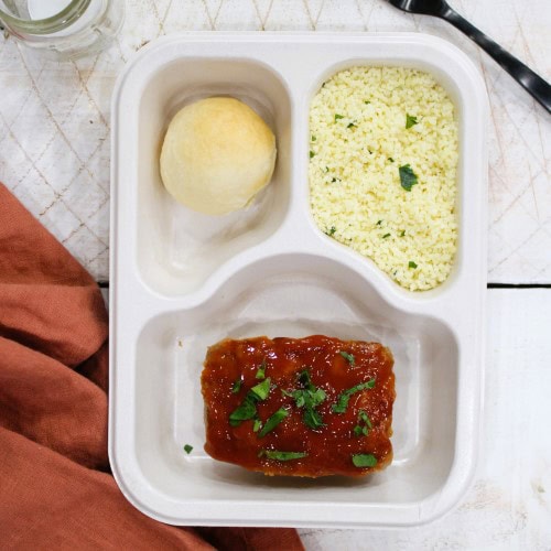 Turkey Meatloaf with Mashed Potatoes & Green Beans