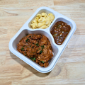 BBQ Pulled Pork with Mac & Cheese and Hawaiian Baked Beans